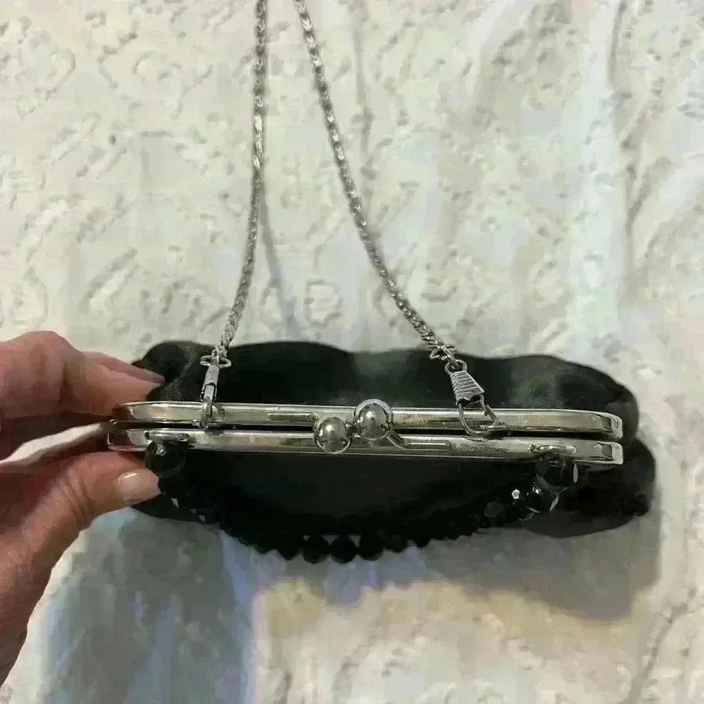 Purse perfect for a wedding or date night. Black with silver accents. - Picture 8 of 8